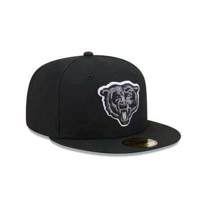 Chicago Bears Black and White Basic 59FIFTY Fitted Hat