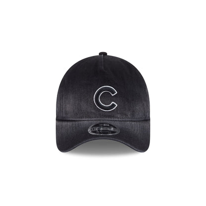 Chicago Cubs Washed Black Denim 9FORTY A-Frame Unstructured Snapback Hat