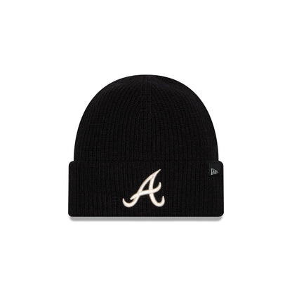Atlanta Braves Woolen Black Short Cuff Knit Beanie Hat