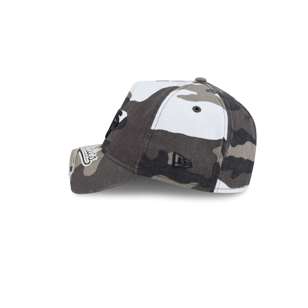 Athletics Washed Camo 9FORTY A-Frame Unstructured Cut-Off Visor Snapback Hat