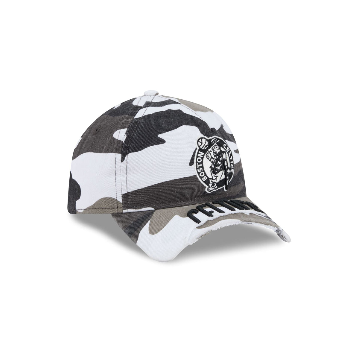 Boston Celtics Washed Camo 9FORTY A-Frame Unstructured Cut-Off Visor Snapback Hat