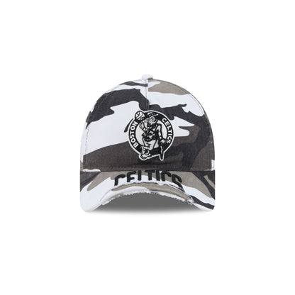 Boston Celtics Washed Camo 9FORTY A-Frame Unstructured Cut-Off Visor Snapback Hat