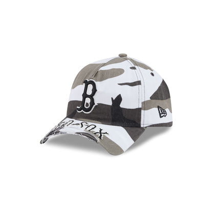 Boston Red Sox Washed Camo 9FORTY A-Frame Unstructured Cut-Off Visor Snapback Hat