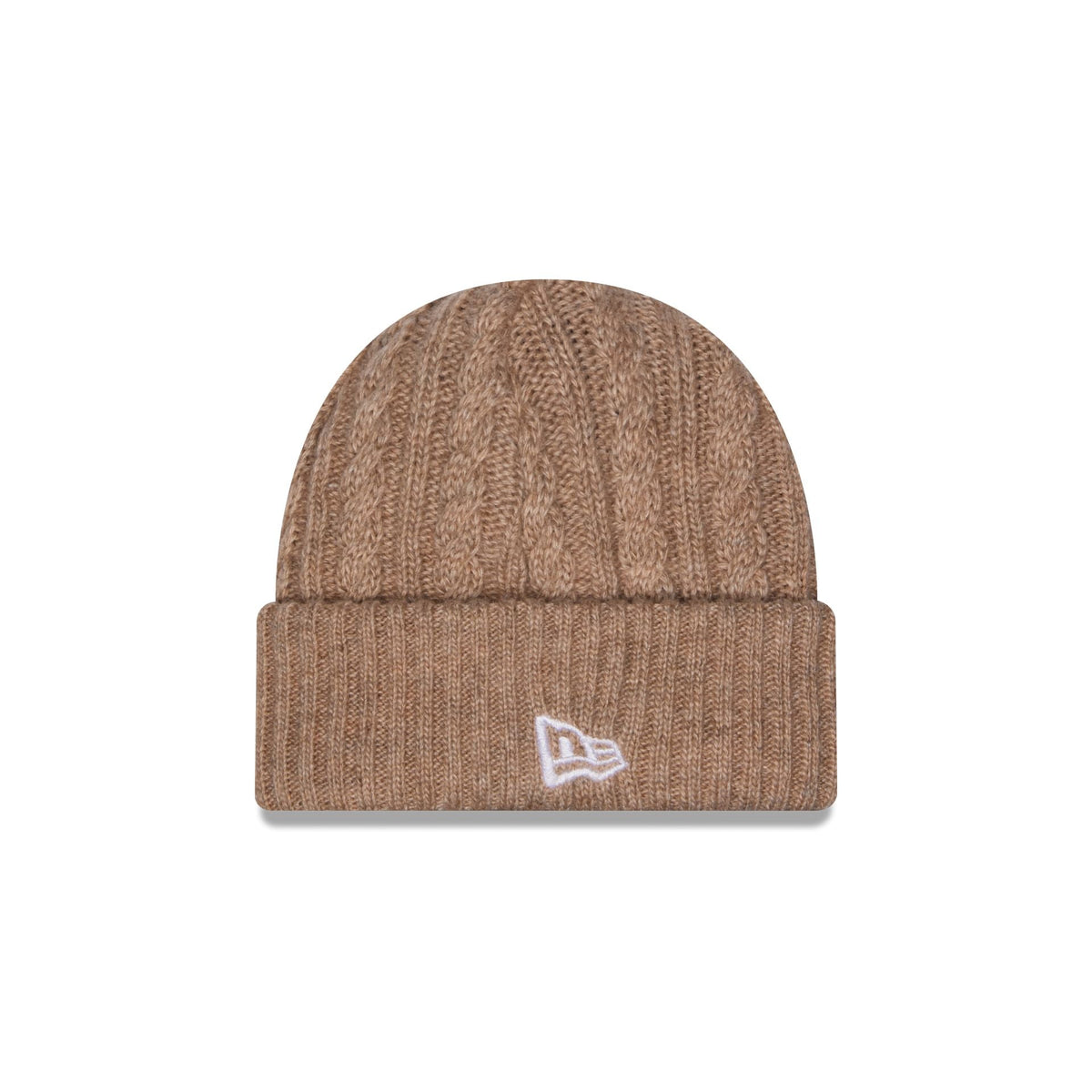 New Era Cap Woolen Khaki Cable Knit Beanie Hat