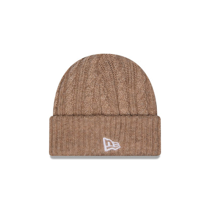 New Era Cap Woolen Khaki Cable Knit Beanie Hat