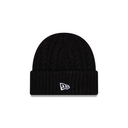New Era Cap Woolen Black Cable Knit Beanie Hat