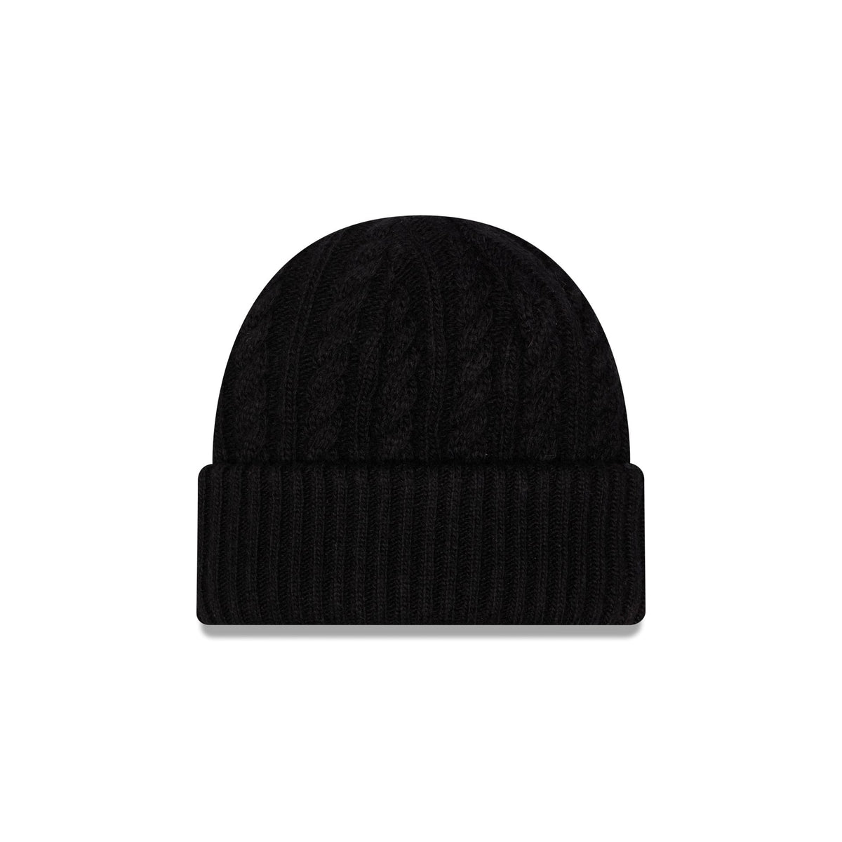 New Era Cap Woolen Black Cable Knit Beanie Hat