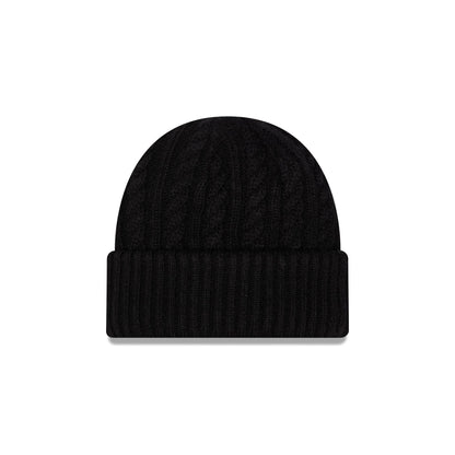 New Era Cap Woolen Black Cable Knit Beanie Hat