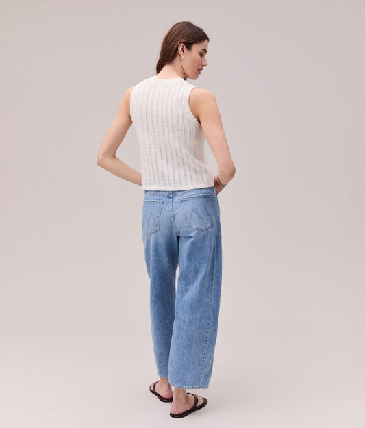 Womens Organic Cotton Knit Tank - Cotton Sweater Knit - Coconut Milk