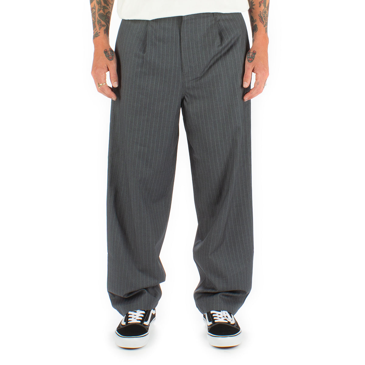 Striped Volume Pleated Trouser