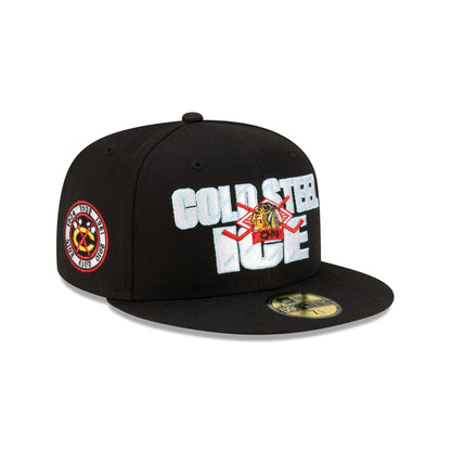 Chicago Blackhawks Cold Steel Ice 59FIFTY Fitted Hat