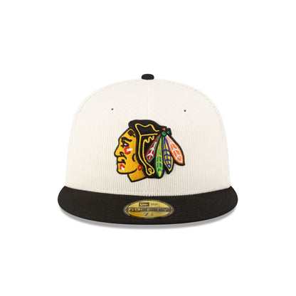 Chicago Blackhawks 100th Anniversary Chrome Corduroy 59FIFTY Fitted Hat