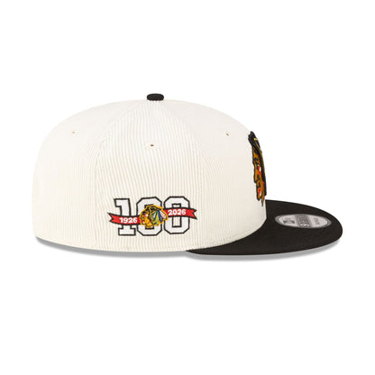 Chicago Blackhawks 100th Anniversary Chrome Corduroy 9FIFTY Snapback Hat