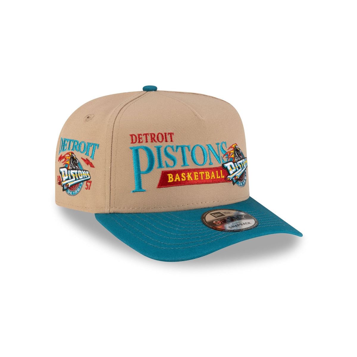 Detroit Pistons 1996-2001 Hardwood Classics Liner Camel 9FIFTY A-Frame Snapback Hat