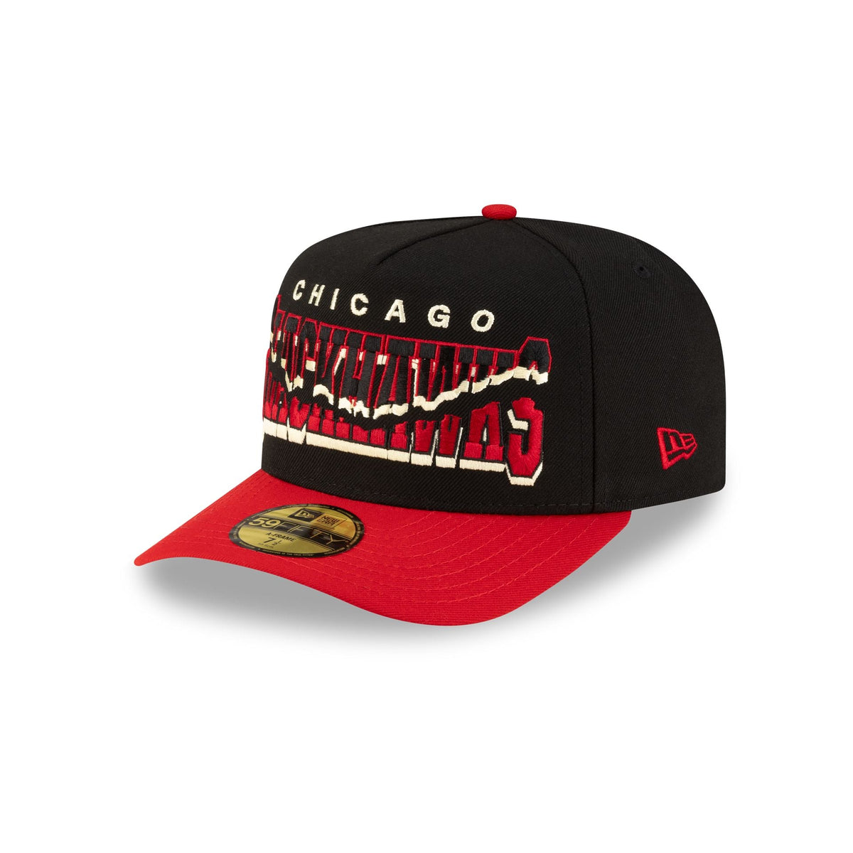Chicago Blackhawks Snapped Wordmark 59FIFTY A-Frame Fitted Hat