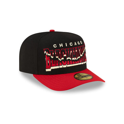 Chicago Blackhawks Snapped Wordmark 59FIFTY A-Frame Fitted Hat