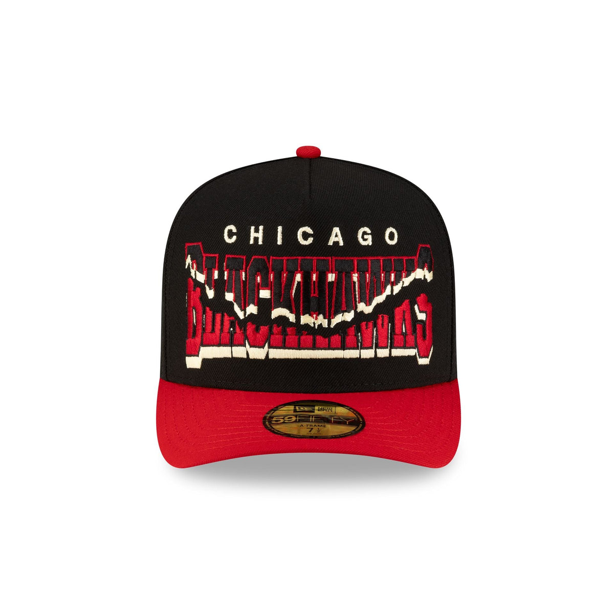 Chicago Blackhawks Snapped Wordmark 59FIFTY A-Frame Fitted Hat