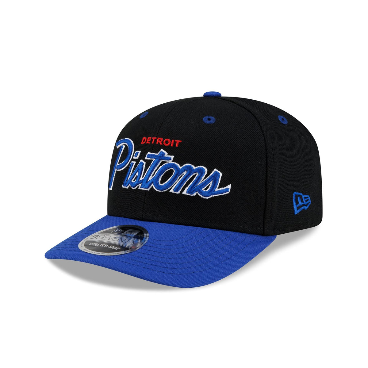 Detroit Pistons Hardwood Classics 90s Script 9SEVENTY Stretch-Snap Hat