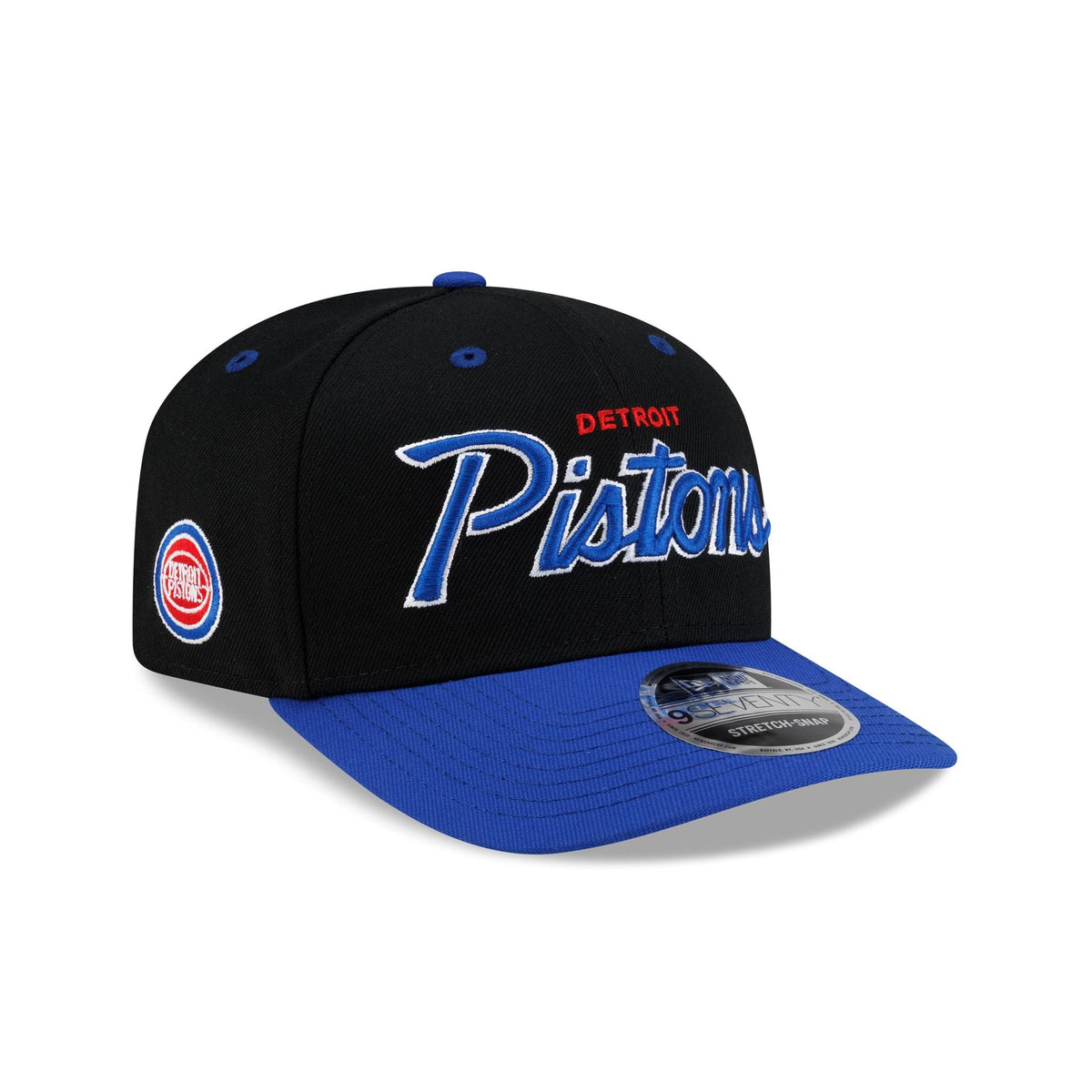 Detroit Pistons Hardwood Classics 90s Script 9SEVENTY Stretch-Snap Hat