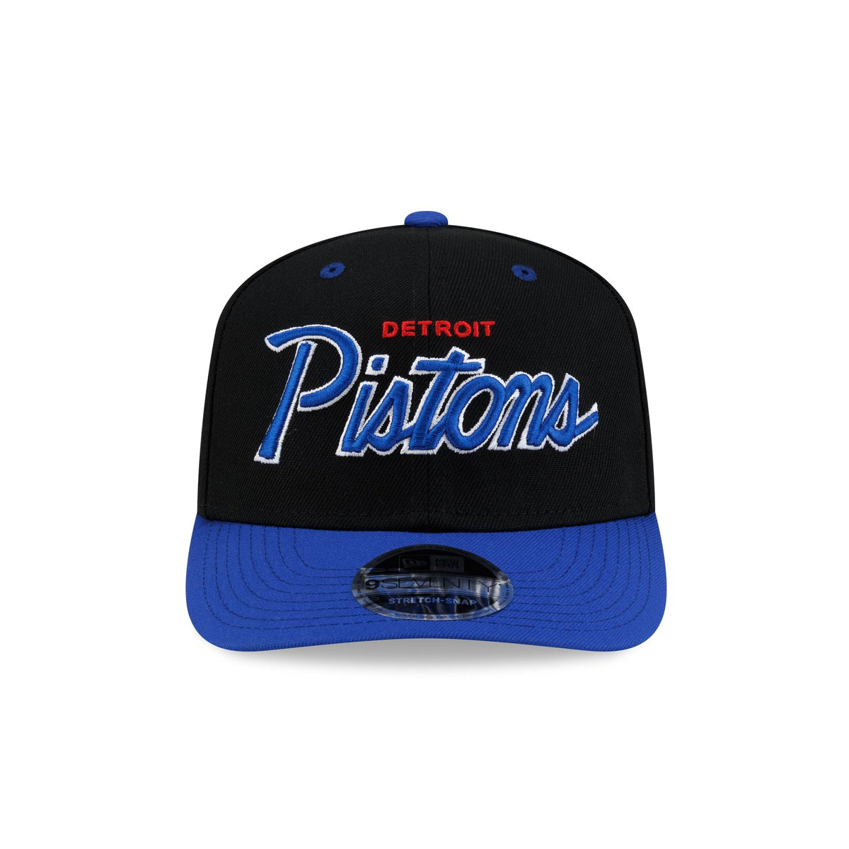 Detroit Pistons Hardwood Classics 90s Script 9SEVENTY Stretch-Snap Hat