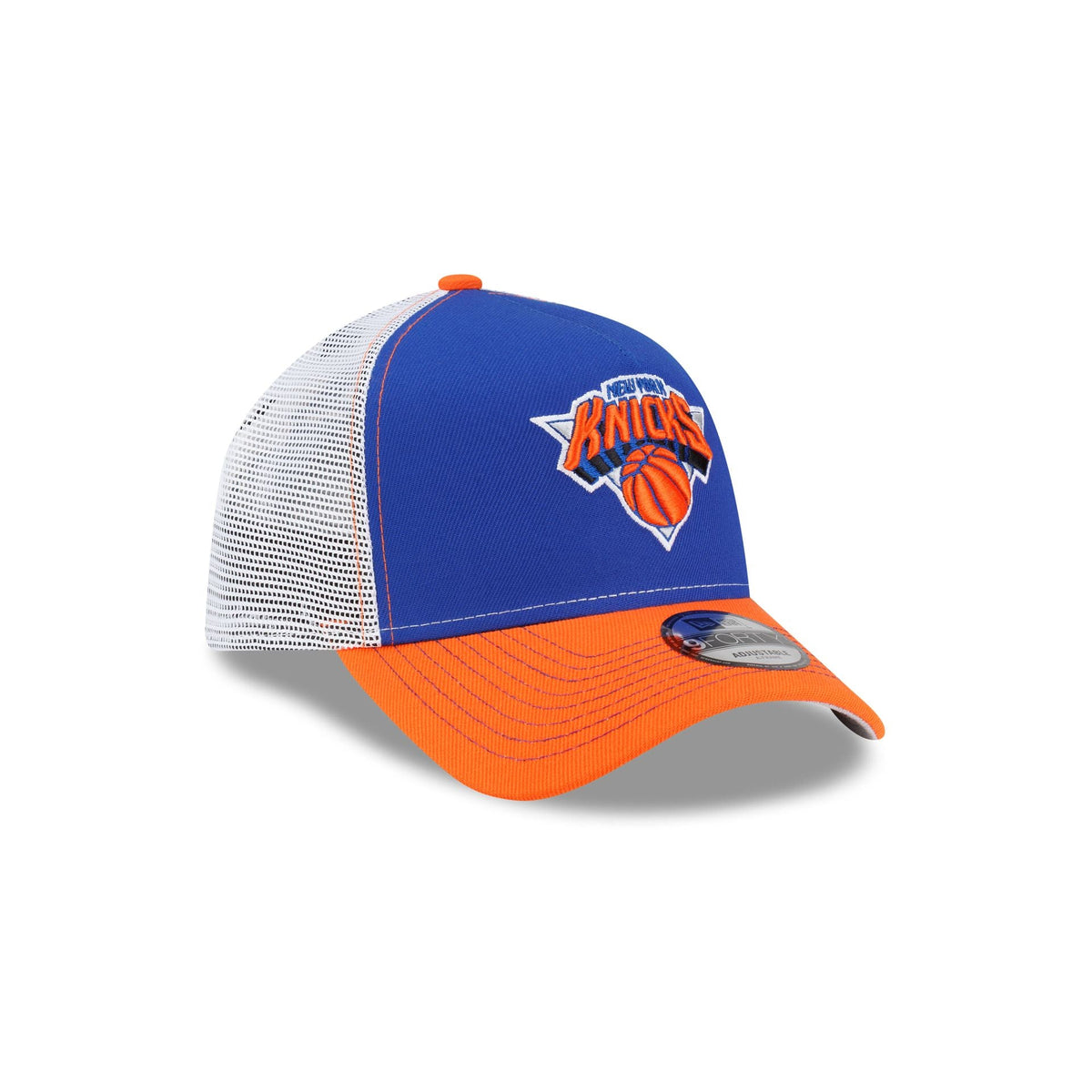 New York Knicks Hardwood Classics 2000s Contrast Stitch 9FORTY A-Frame Trucker Hat