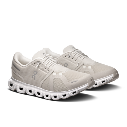 On Running Women's Cloud 6 Wide Shoes - Pearl / White
