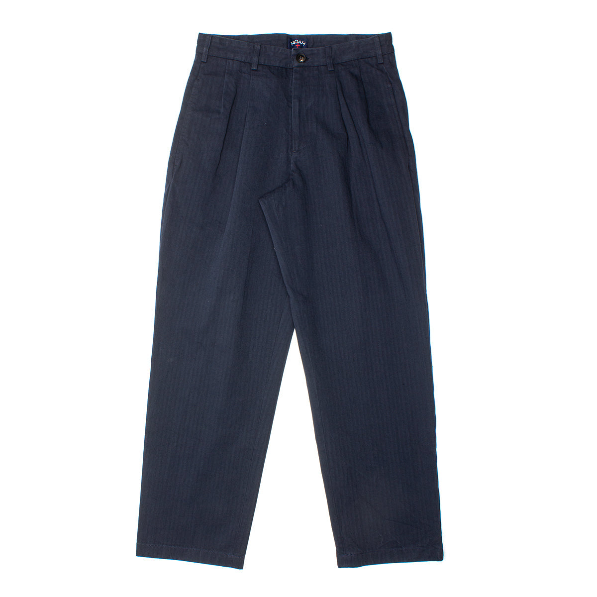 Classic Double-Pleat Herringbone Pants