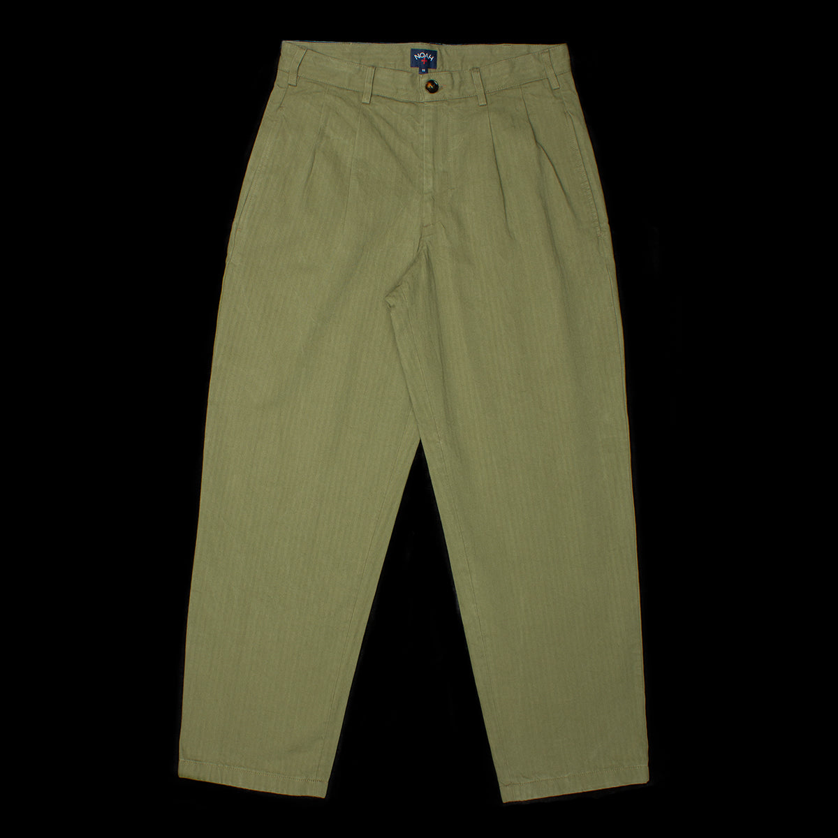 Classic Double-Pleat Herringbone Pants
