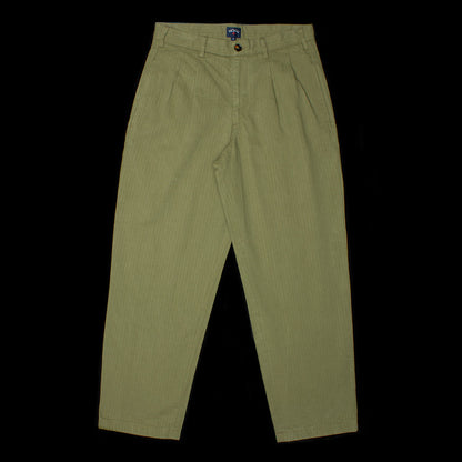 Classic Double-Pleat Herringbone Pants