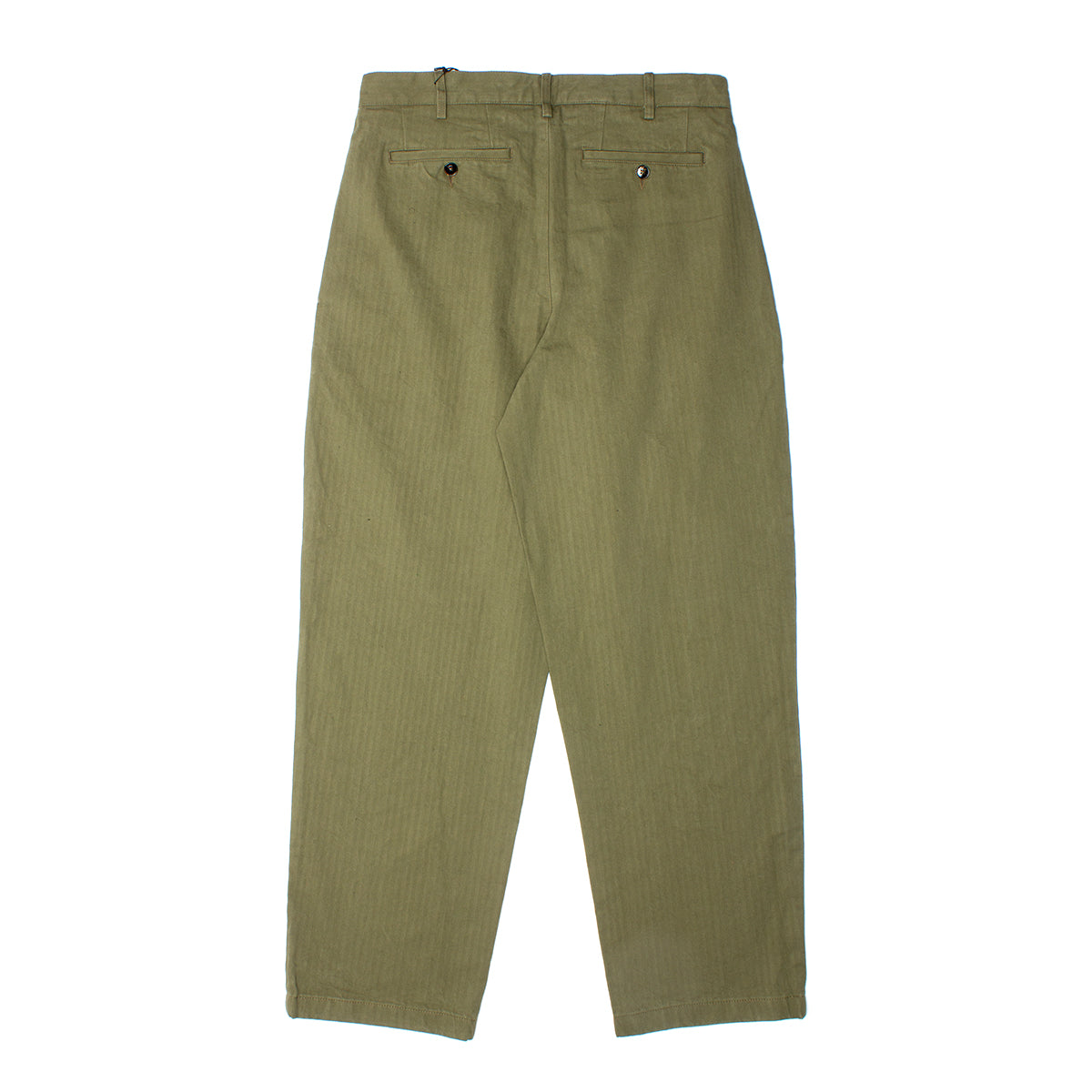 Classic Double-Pleat Herringbone Pants