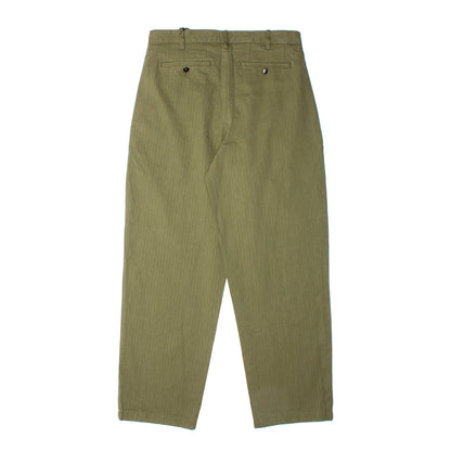 Classic Double-Pleat Herringbone Pants