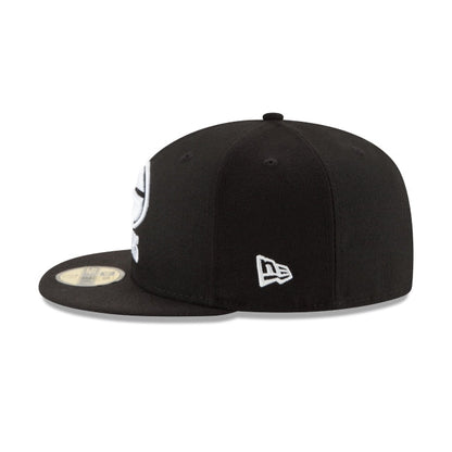 Green Bay Packers Black & White 59FIFTY Fitted Hat