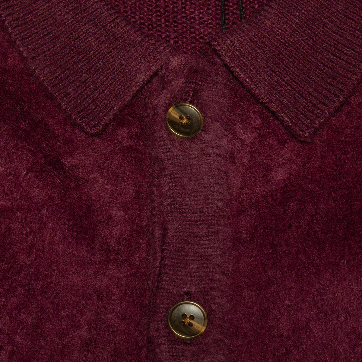Mohair Button-Up Knitted Shirt