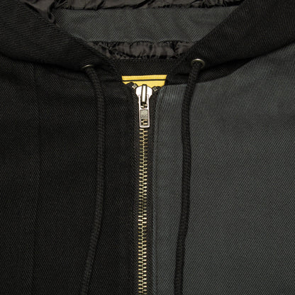 Panel Denim Hooded Bomber
