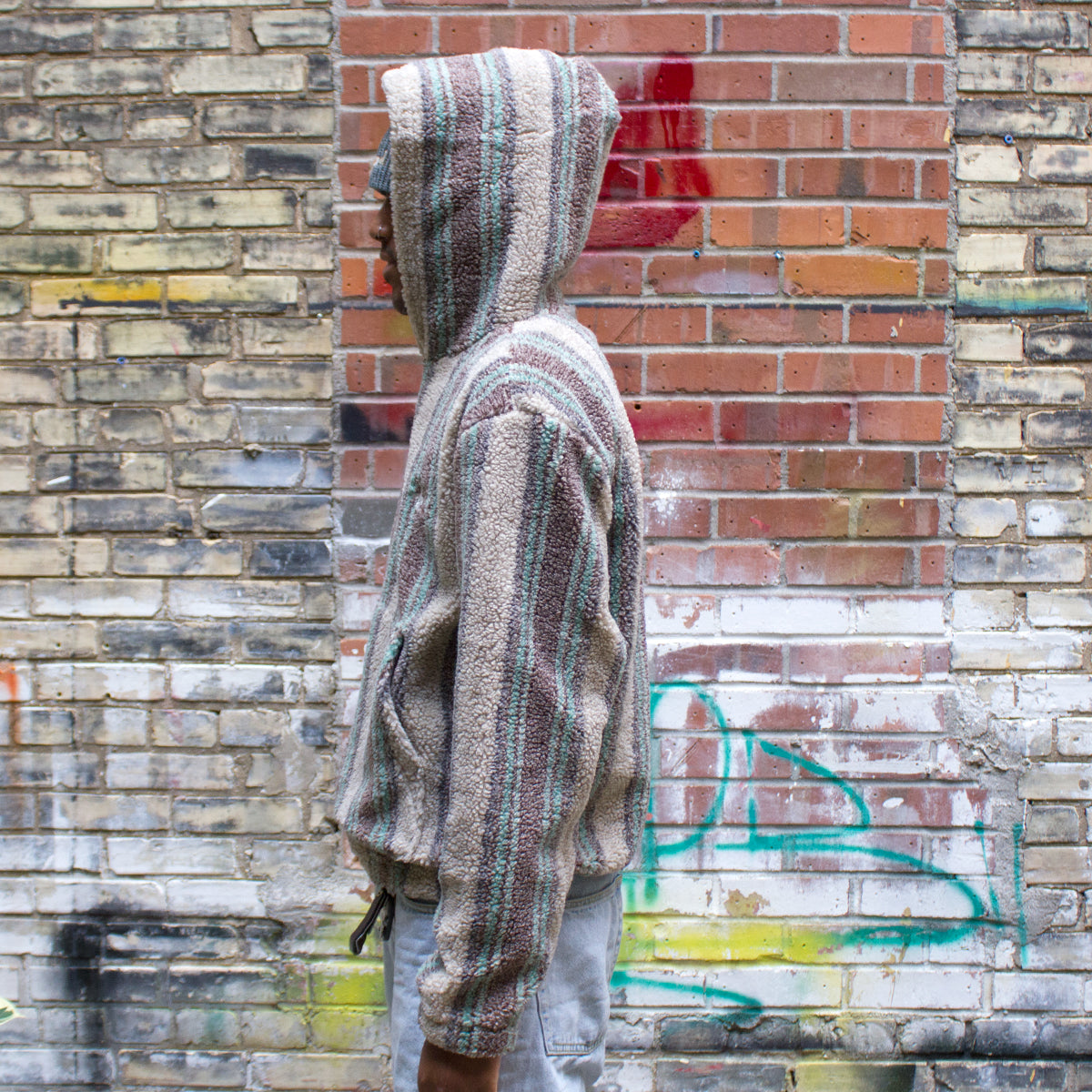 Stripe Sherpa Hoodie