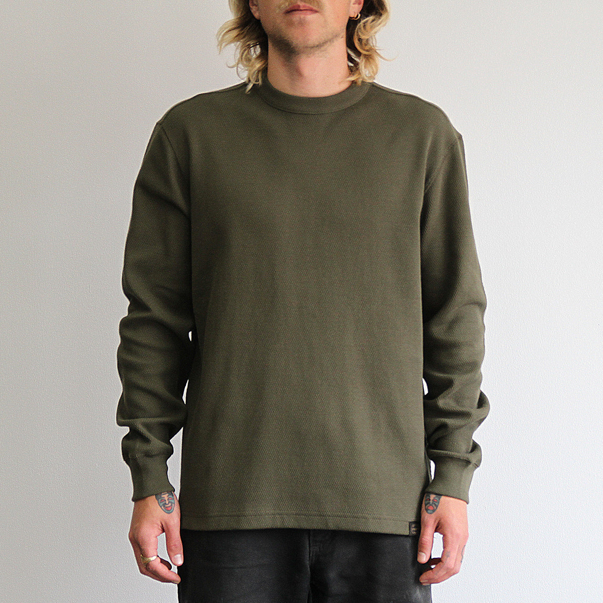Waffle Knit Thermal Crewneck