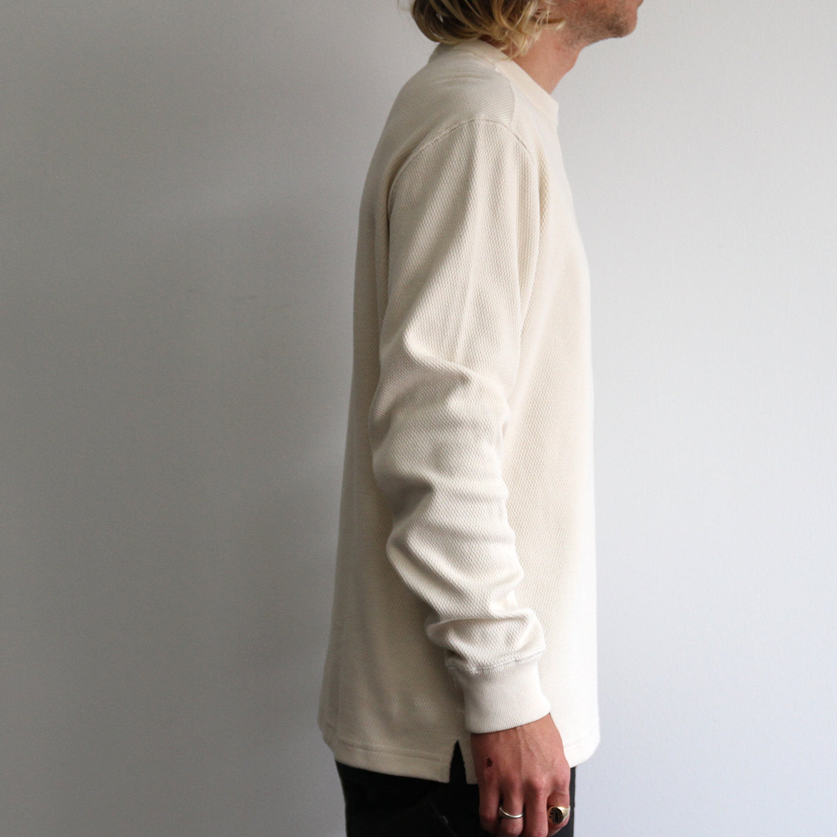 Waffle Knit Thermal Crewneck