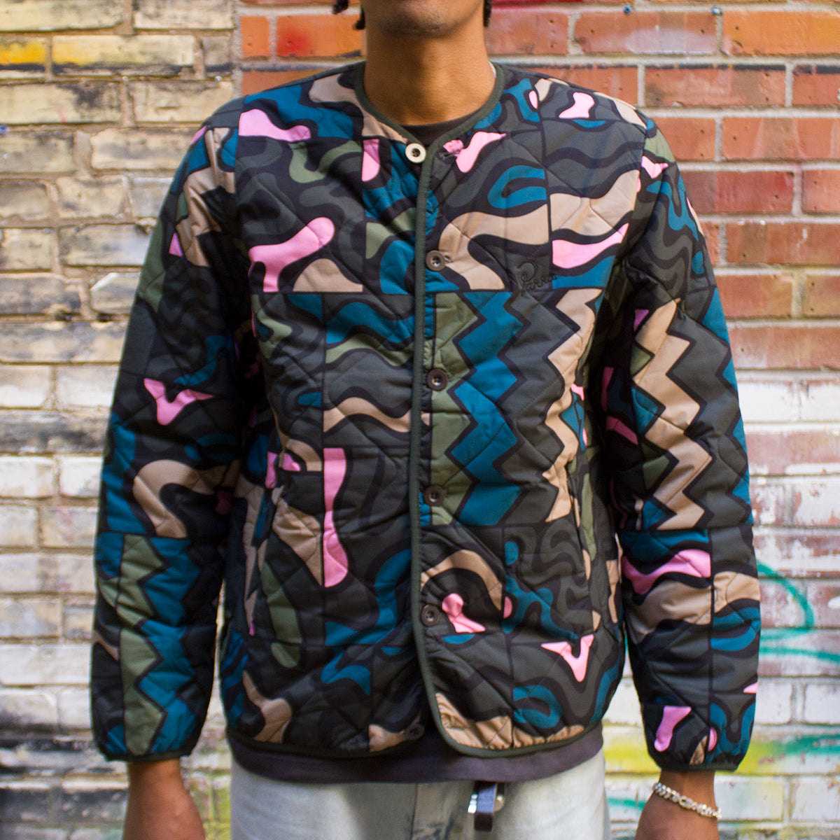 Gemstone Pattern Quilted Jacket
