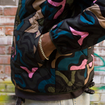 Gemstone Pattern Quilted Jacket