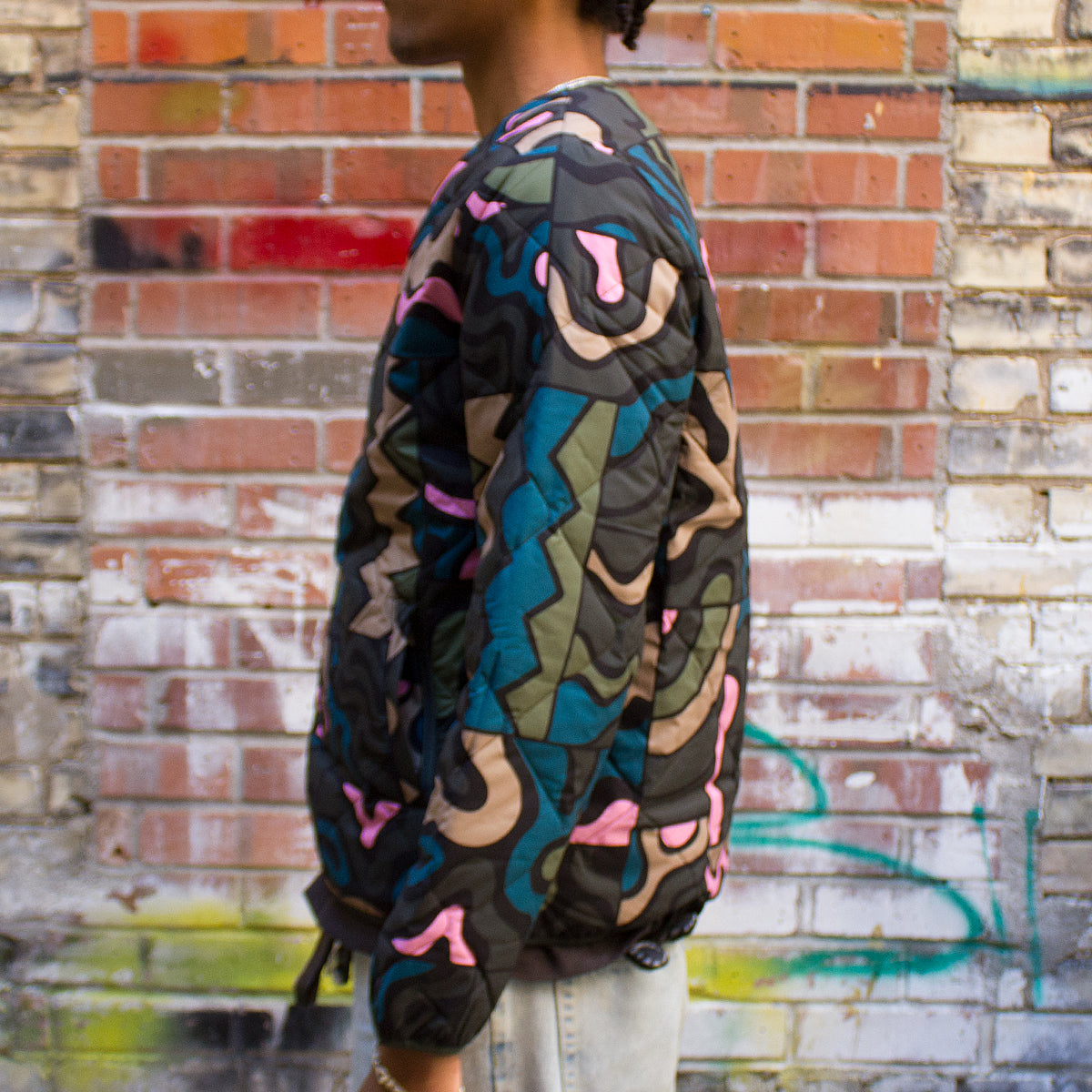 Gemstone Pattern Quilted Jacket