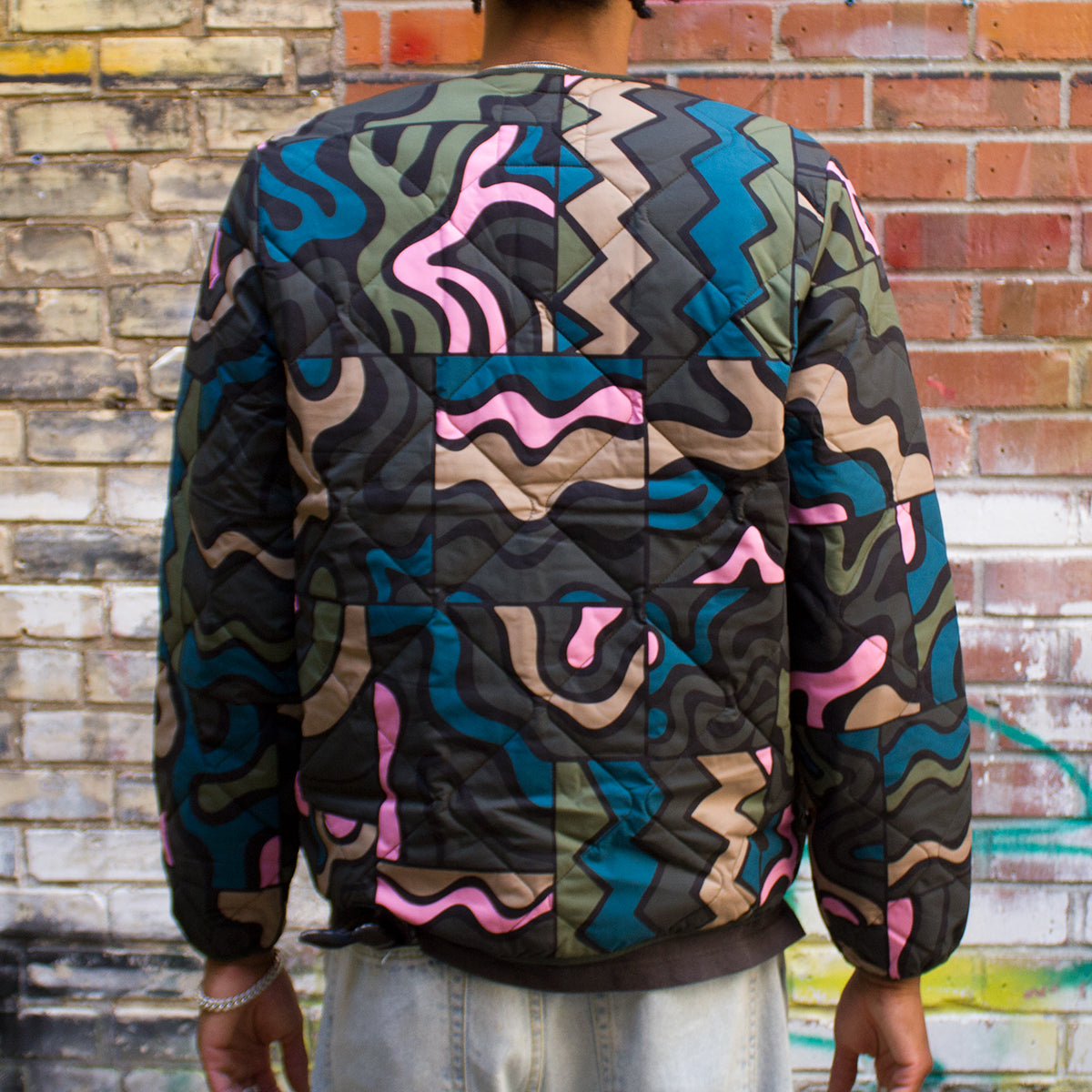 Gemstone Pattern Quilted Jacket