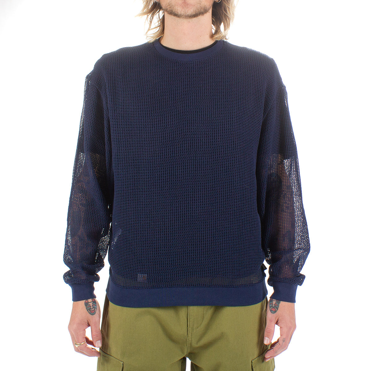 Cotton Mesh L/S Crew