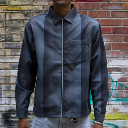 Shadow Plaid Zip Shirt