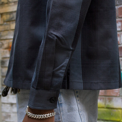 Shadow Plaid Zip Shirt