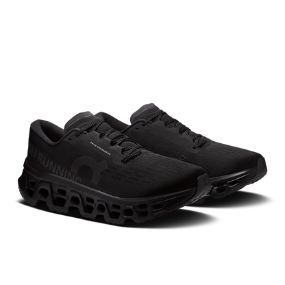 On Running Men's Cloudmonster 3 Wide Shoes - Black / Black