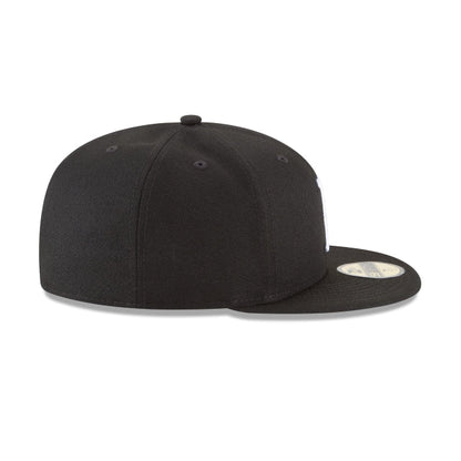 Boston Red Sox Black and White Basic 59FIFTY Fitted Hat