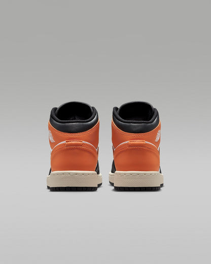 Nike Kids' Air Jordan 1 Mid Shoes - Starfish / White / Sail / Black