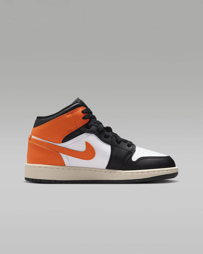 Nike Kids' Air Jordan 1 Mid Shoes - Starfish / White / Sail / Black