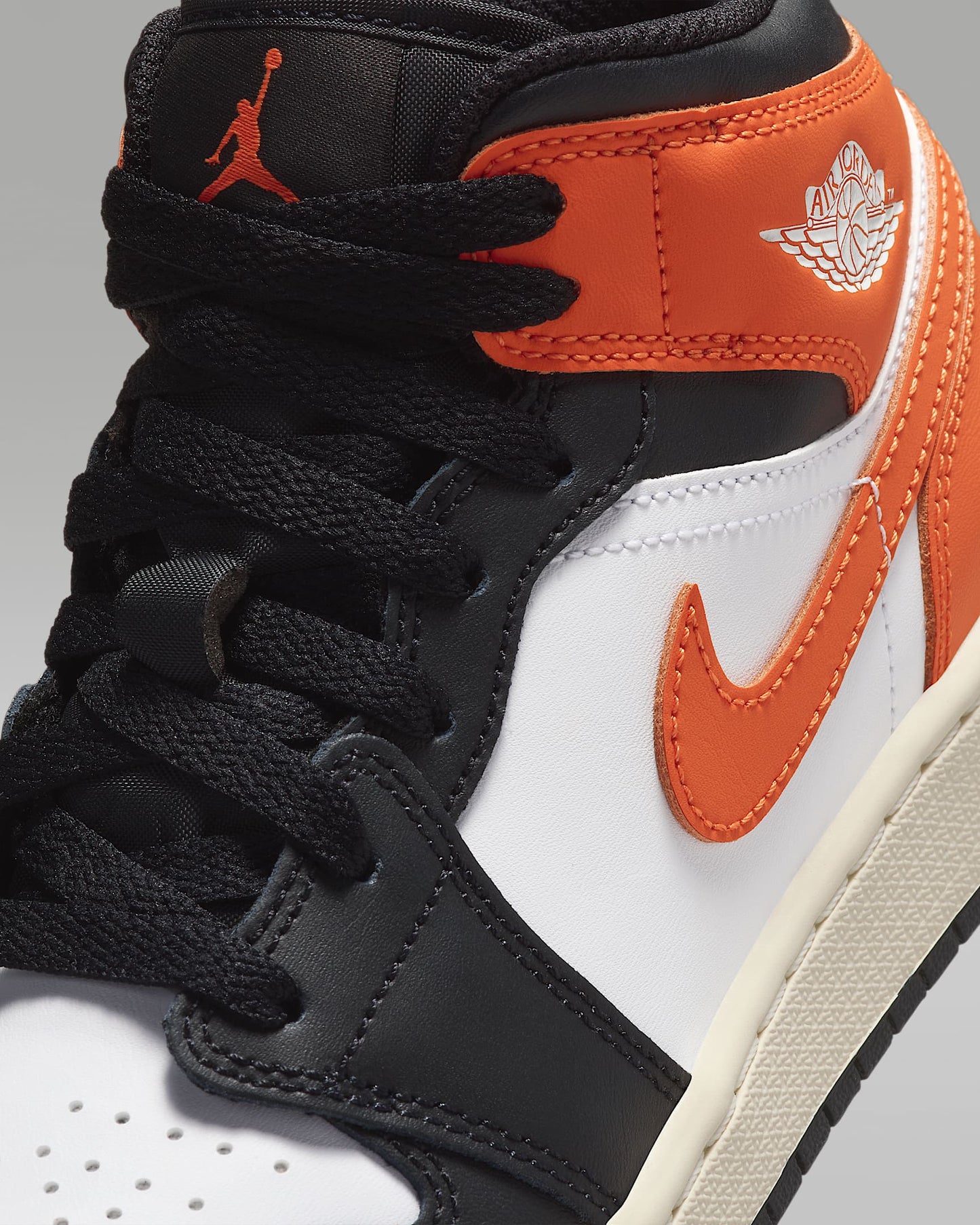 Nike Kids' Air Jordan 1 Mid Shoes - Starfish / White / Sail / Black