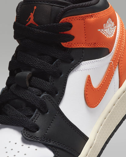 Nike Kids' Air Jordan 1 Mid Shoes - Starfish / White / Sail / Black